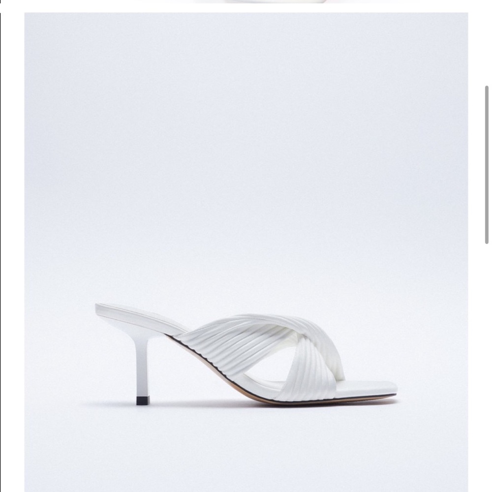 Zara pleated strap heeled sandals - Picture 3 of 8